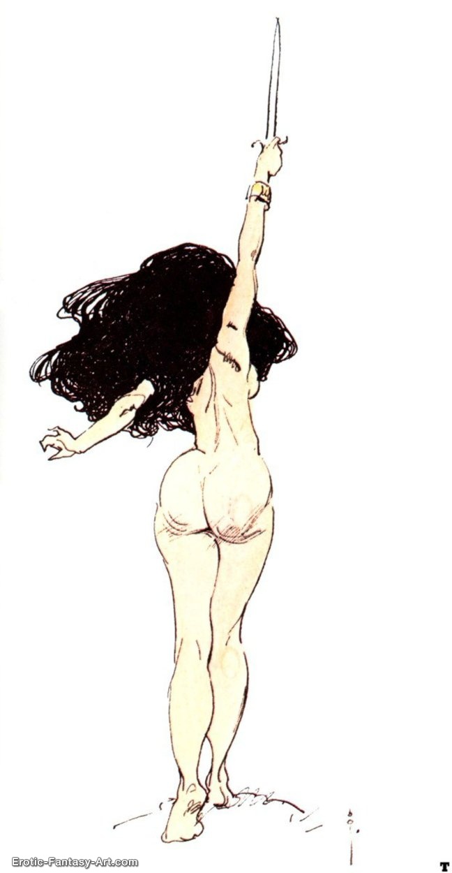 Girl With Dagger Raised