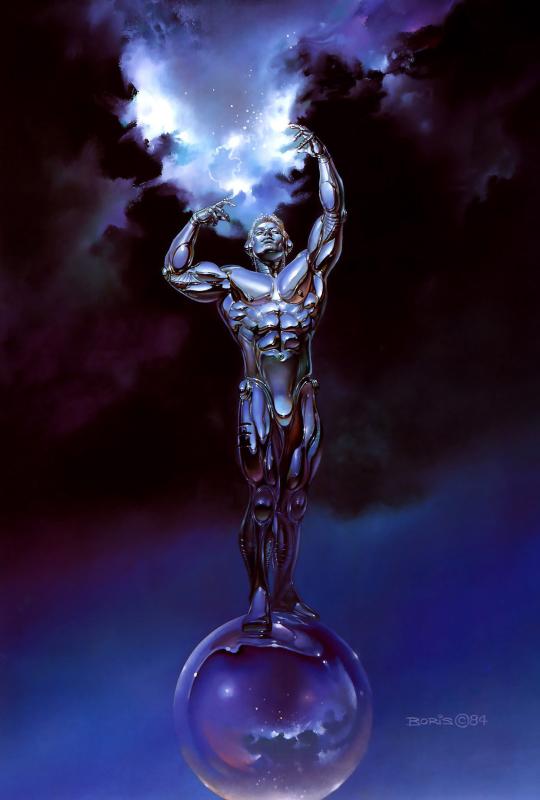1984 Chrome Robot For Isaac Asimov By Boris Vallejo