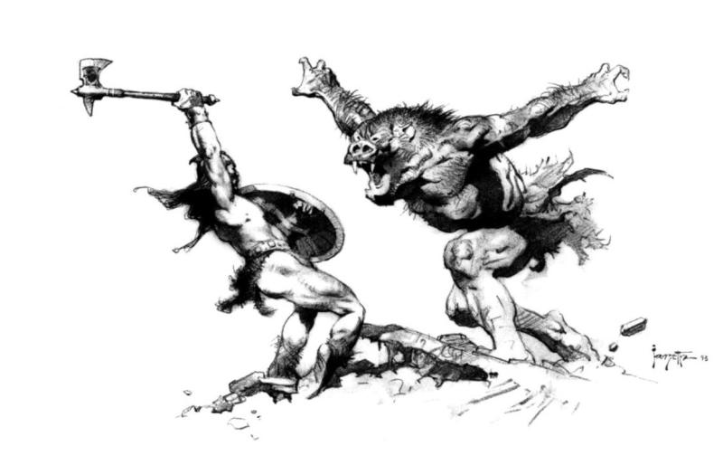 BW 038 By Frank Frazetta
