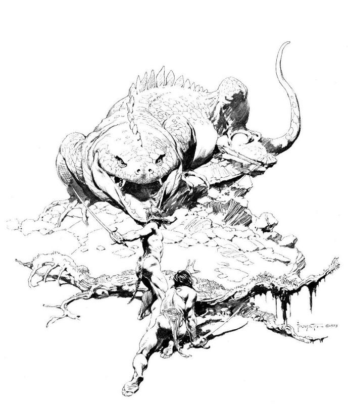 BW A Fighting Ban Of Bars II By Frank Frazetta