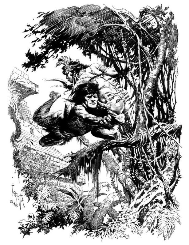 BW Apeman By Frank Frazetta