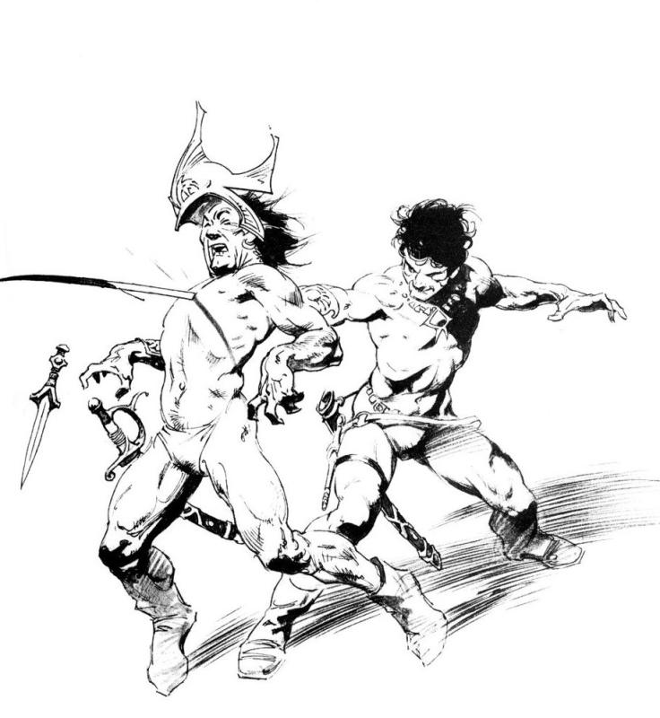 BW Chessmen Of Mars III By Frank Frazetta