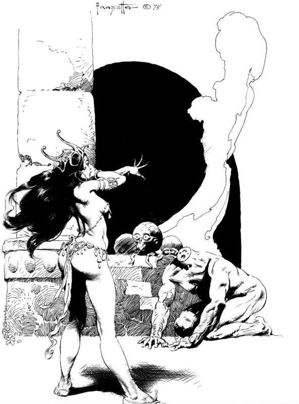 BW Chessmen Of Mars I By Frank Frazetta