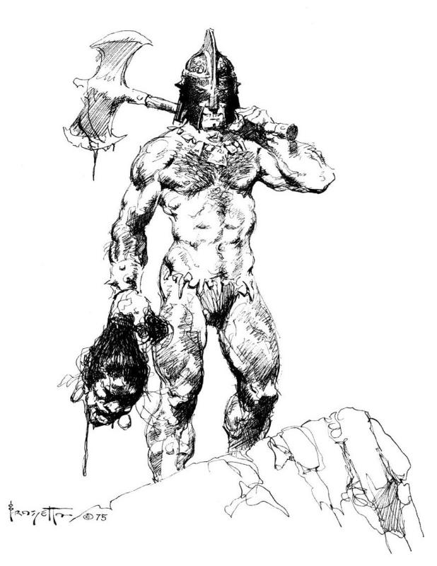 BW Day Of Wrath By Frank Frazetta
