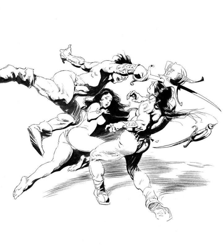BW Duel By Frank Frazetta