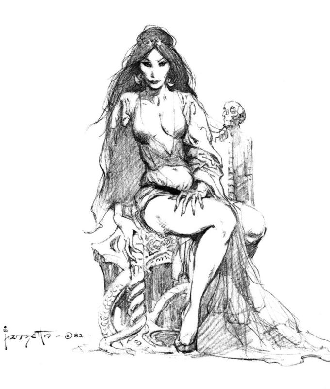 BW Fire And Ice By Frank Frazetta