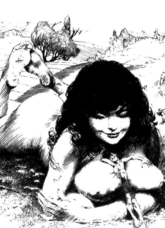 BW Giantess By Frank Frazetta