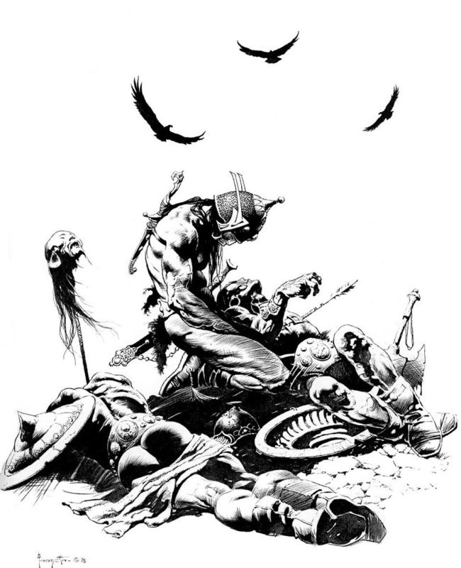 BW Kublas Anguish By Frank Frazetta