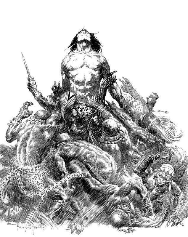 BW Lord Of The Jungle By Frank Frazetta