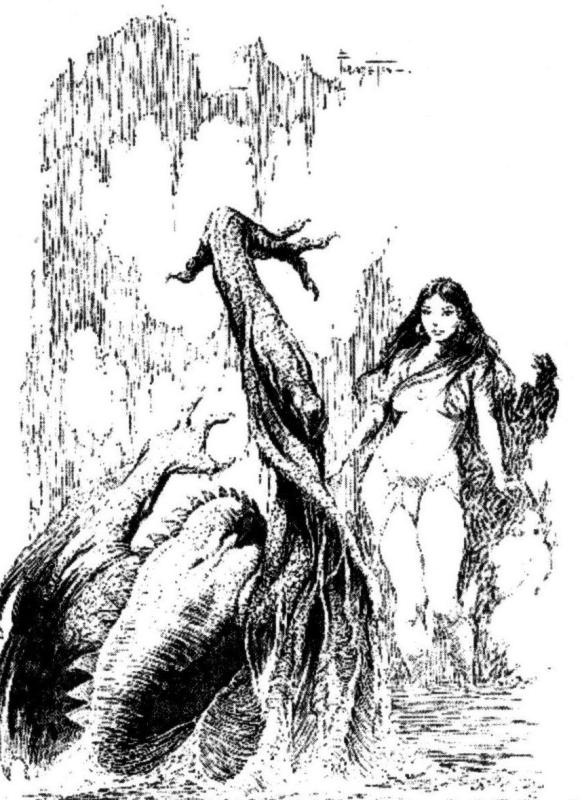 BW Princess And The Swamp Thing By Frank Frazetta