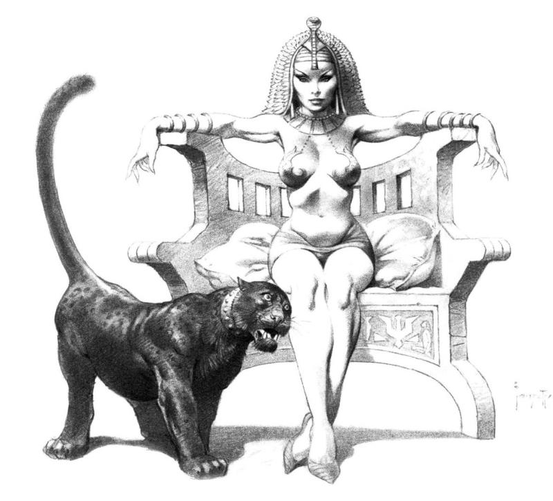 BW Queen Of The Nile By Frank Frazetta