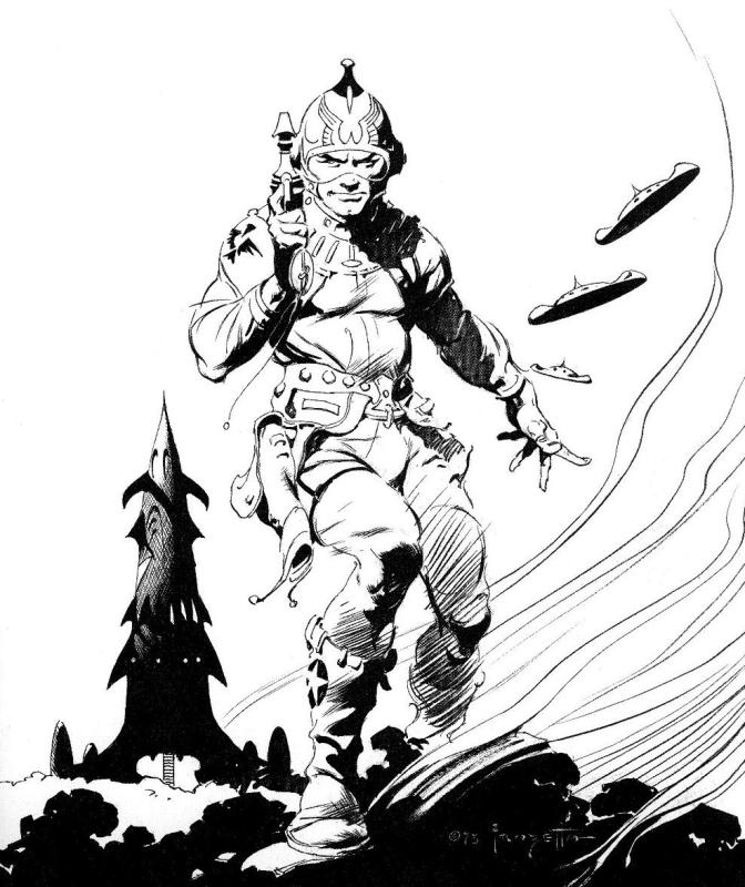BW Spaceman By Frank Frazetta