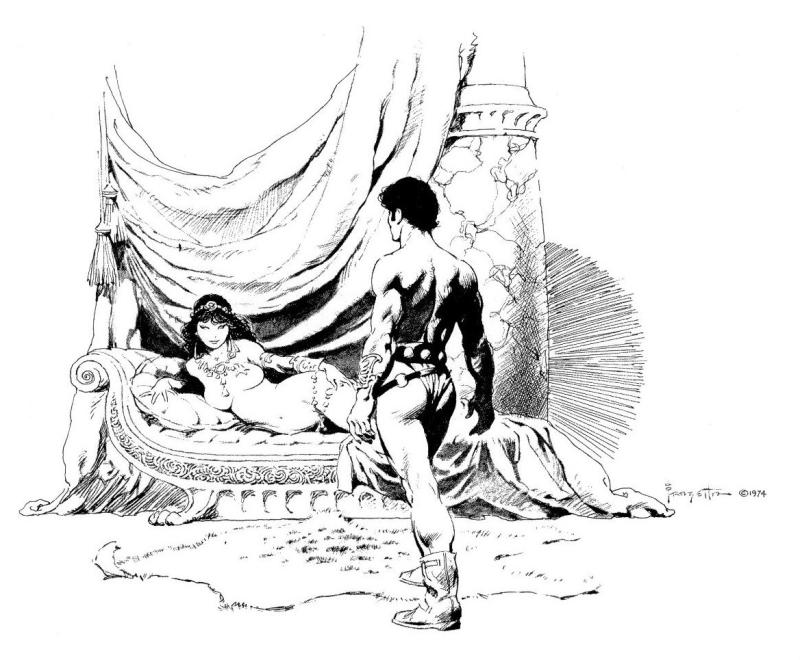 BW Swords Of Mars By Frank Frazetta