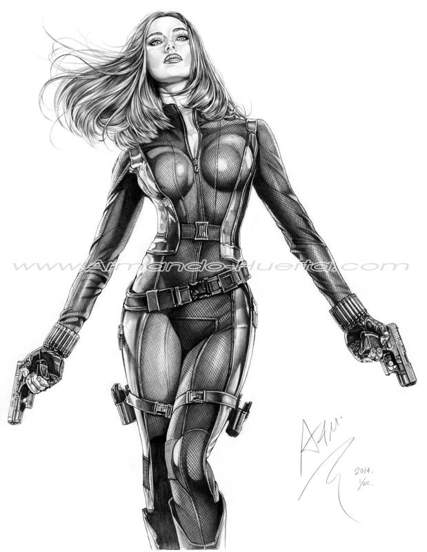 Black Widow Winter Soldier BW By Armando Huerta