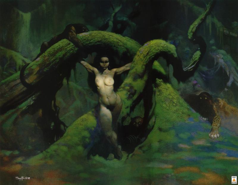 Cat Girl By Frank Frazetta