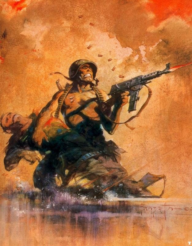 Combat By Frank Frazetta