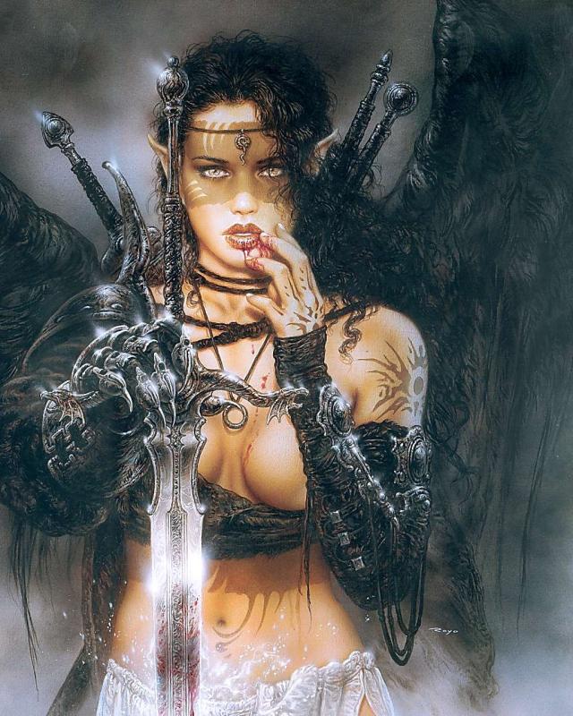 Dark Elfs Kiss Fantastic Art By Luis Royo