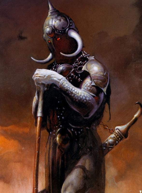 Death Dealer III Detail By Frank Frazetta