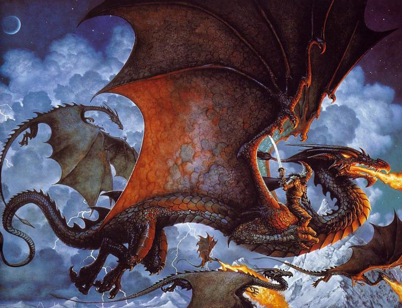dragons on the sea of night