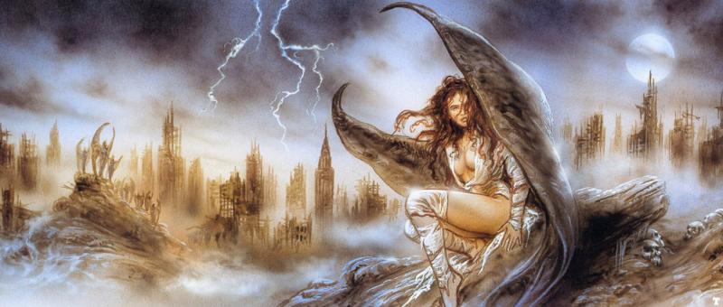 Evolution Fallen Angel Sketch 002 By Luis Royo