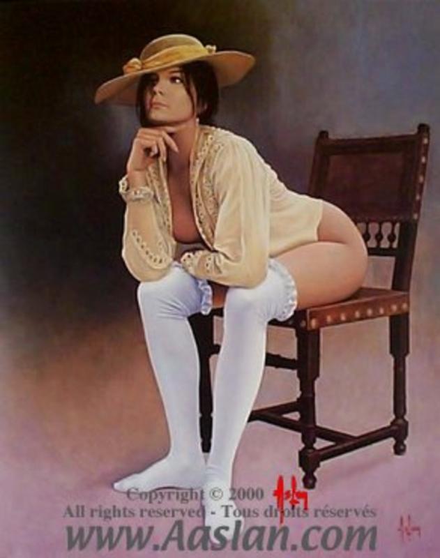 Fille A La Chaise By Alain Aslan