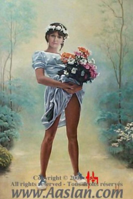 Fille Au Bouquet By Alain Aslan