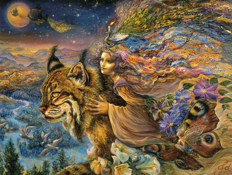Flight Of The Lynx By Josephine Wall