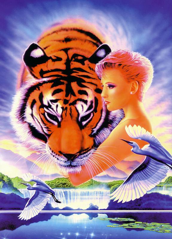 girl and tiger