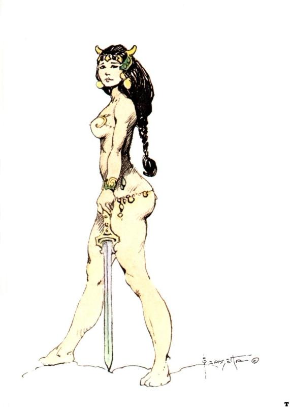 Girl With Sword By Frank Frazetta