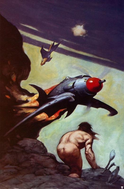 God From The Sky By Frank Frazetta