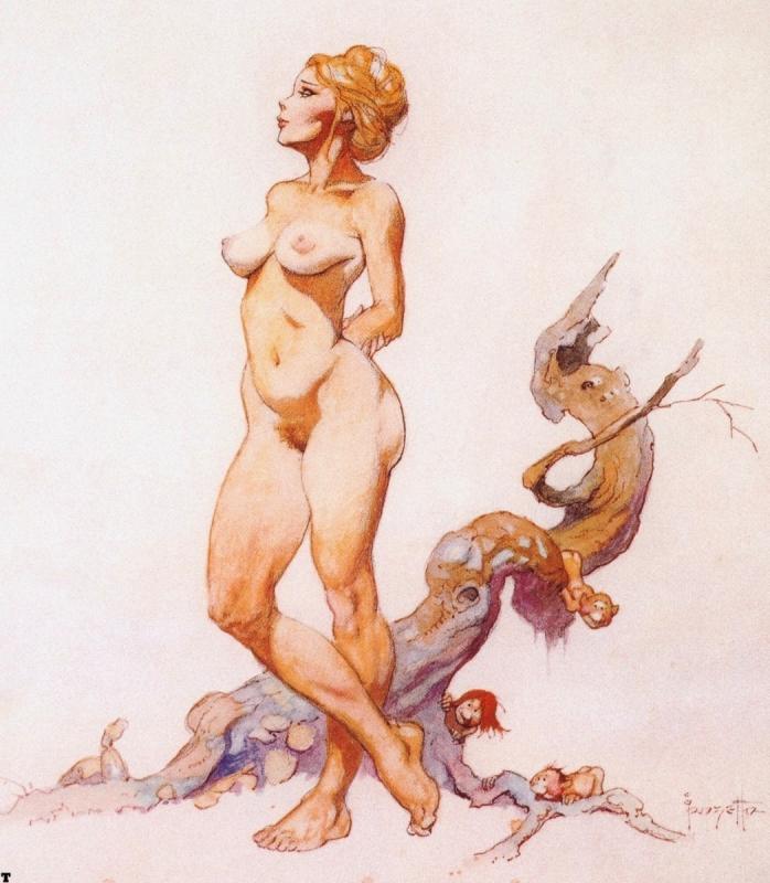 Peek A Boo By Frank Frazetta