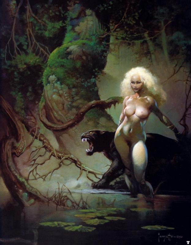 Princess And The Panther By Frank Frazetta