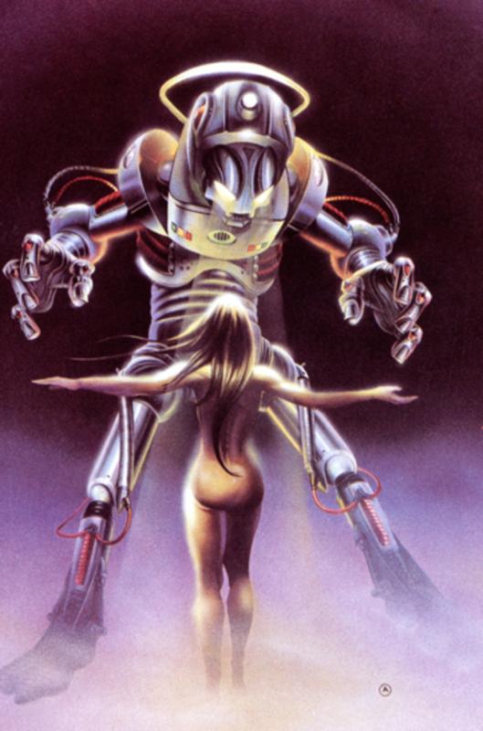 Robot And Girl By Chris Achilleos