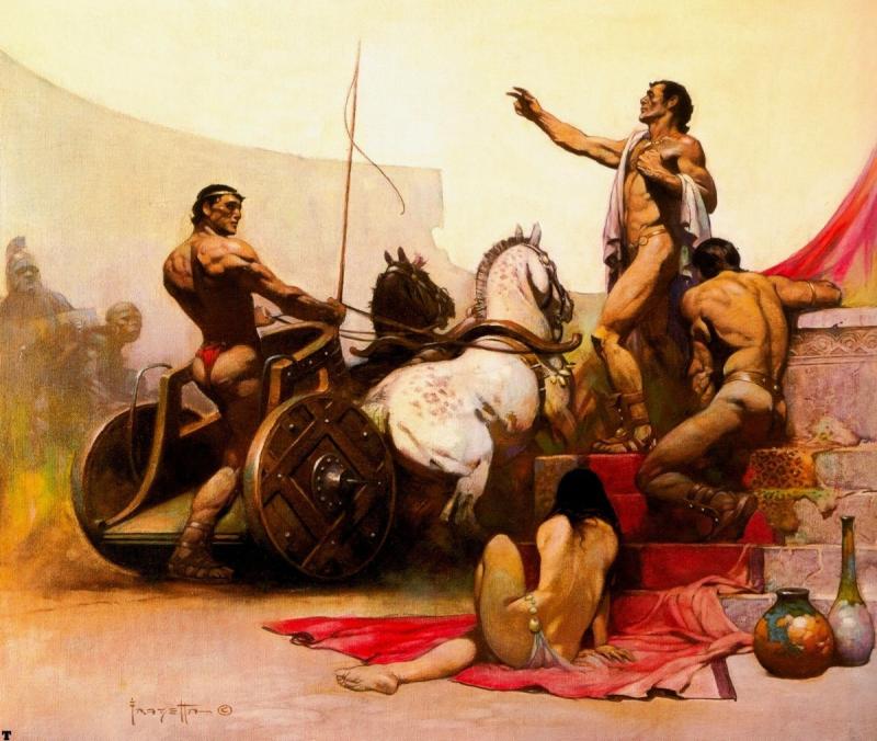 Roman Chariot By Frank Frazetta