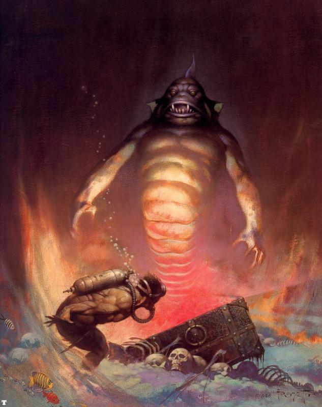 Seamonster By Frank Frazetta