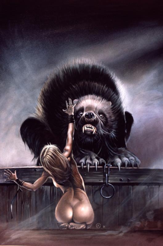 Slavegirl And The Bear By Chris Achilleos