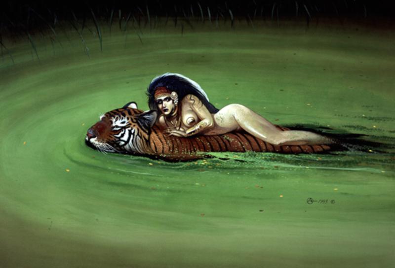 Tiger Crossing By Chris Achilleos