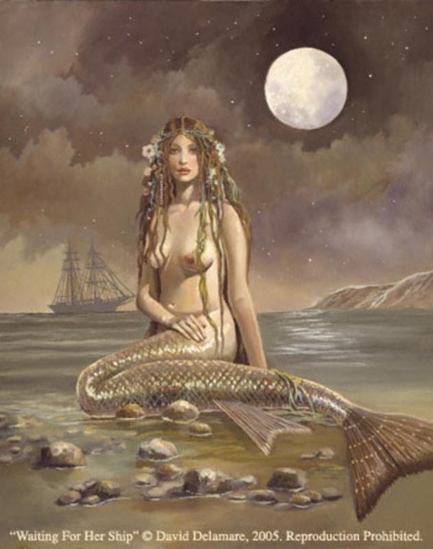 Waiting For Her Ship By David Delamare