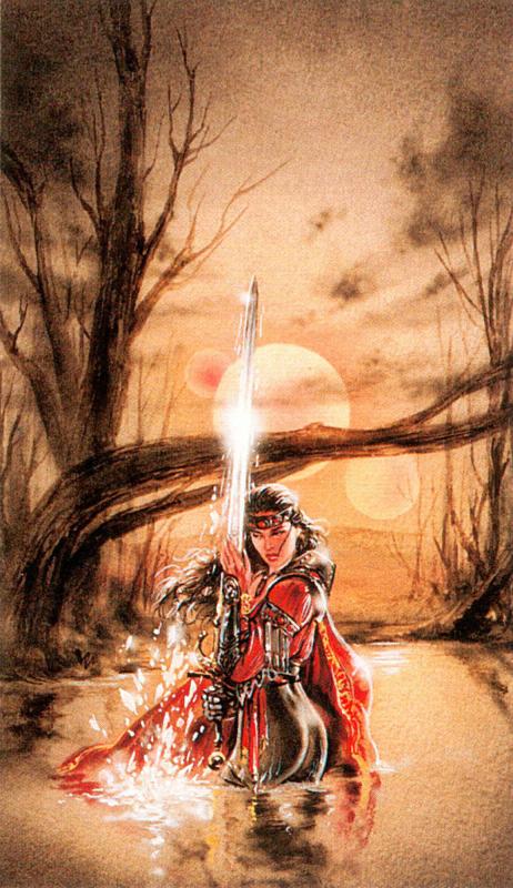 Women 7 Of Swords Study By Luis Royo
