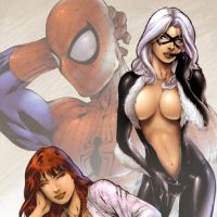 Ed Benes-Spider-Man, Mary Jane, and Black Cat By Ed Benes