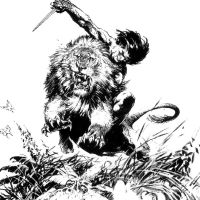 bw Tarzan Kills Lion