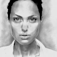 Angelina Jolie bw